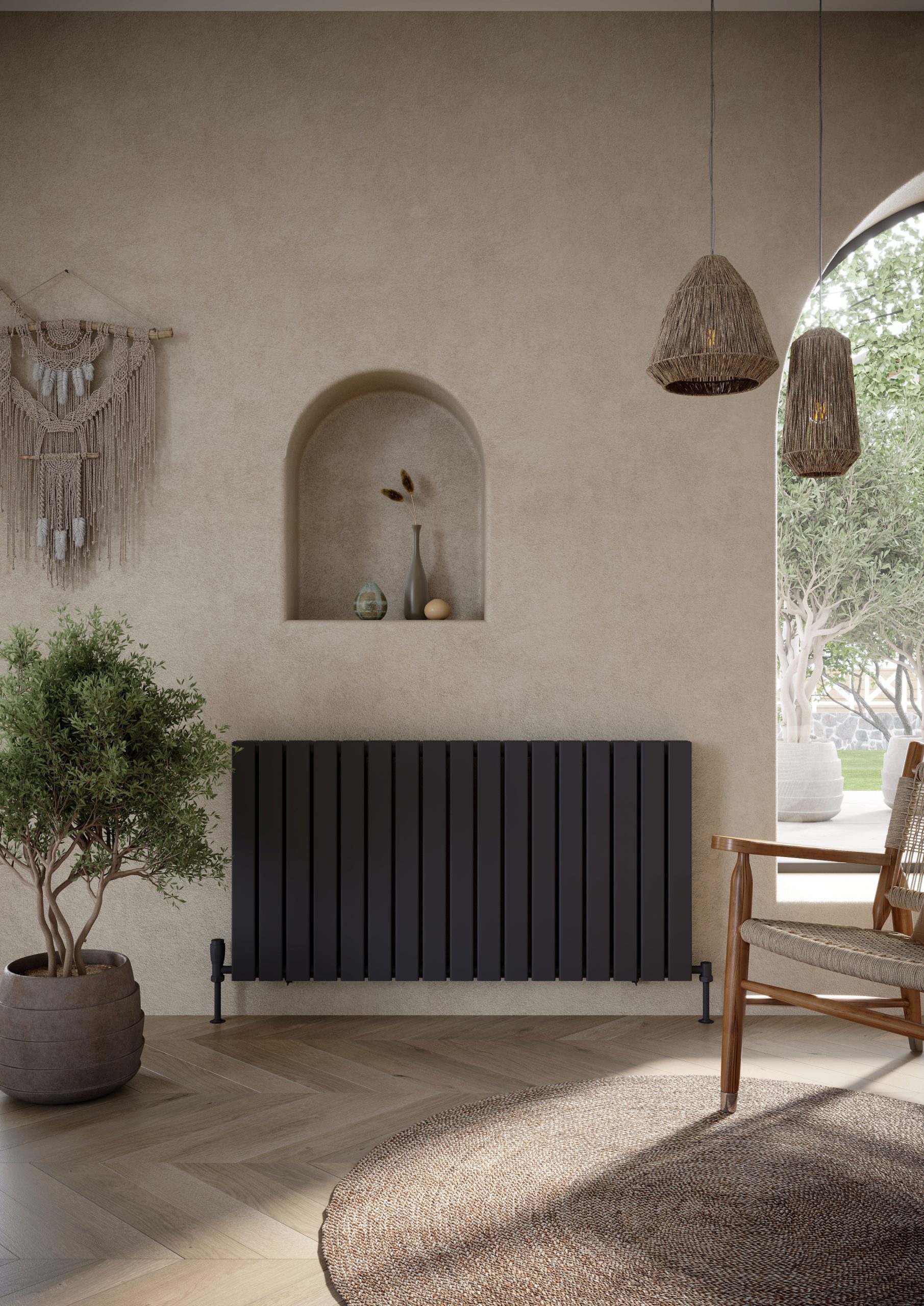 Bravo Designer Radiator available in single and double panel. Colours available White & Anthracite.