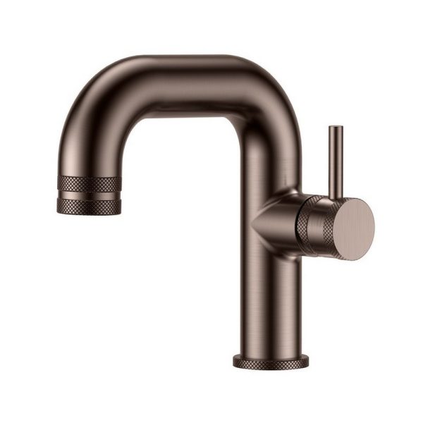 Scudo Core Side Lever Basin Monobloc Basin Mixer Brushed Bronze